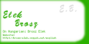 elek brosz business card